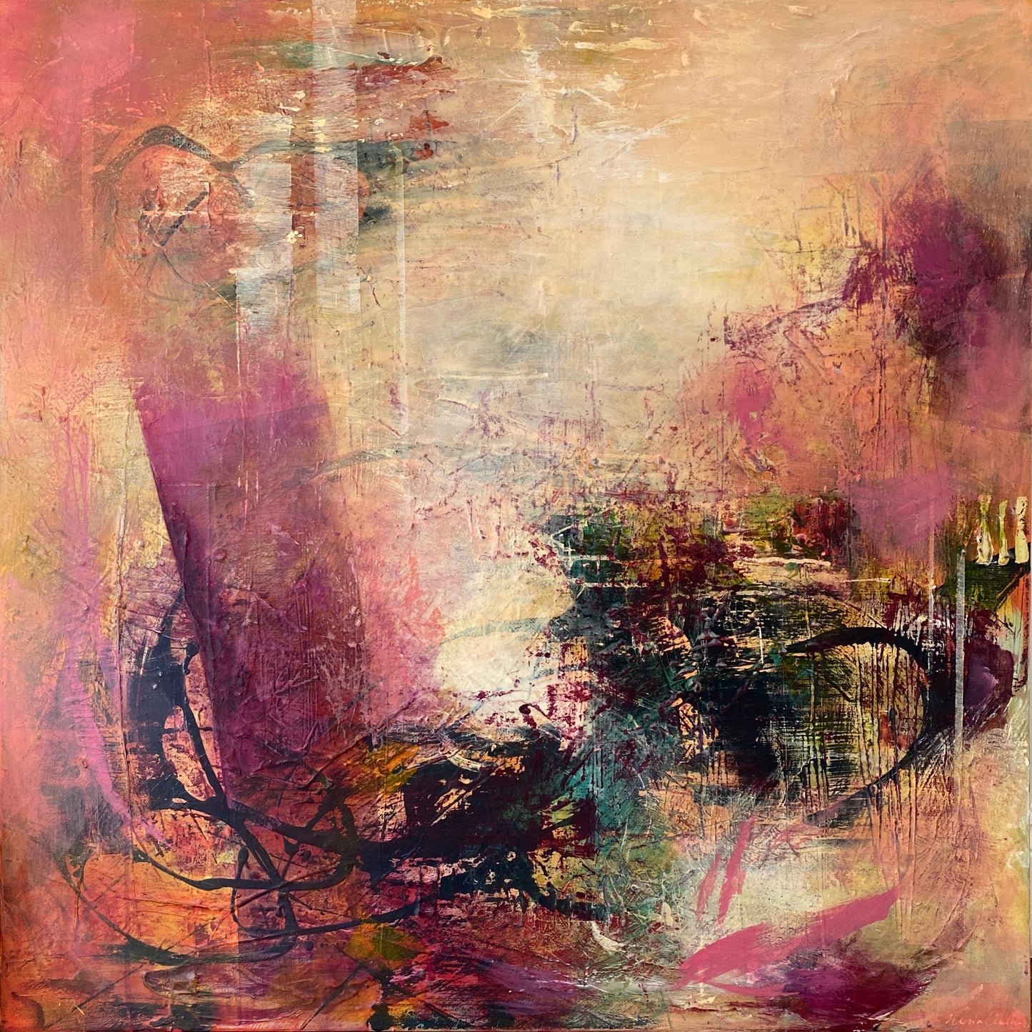 Stay A While (90x90cm)